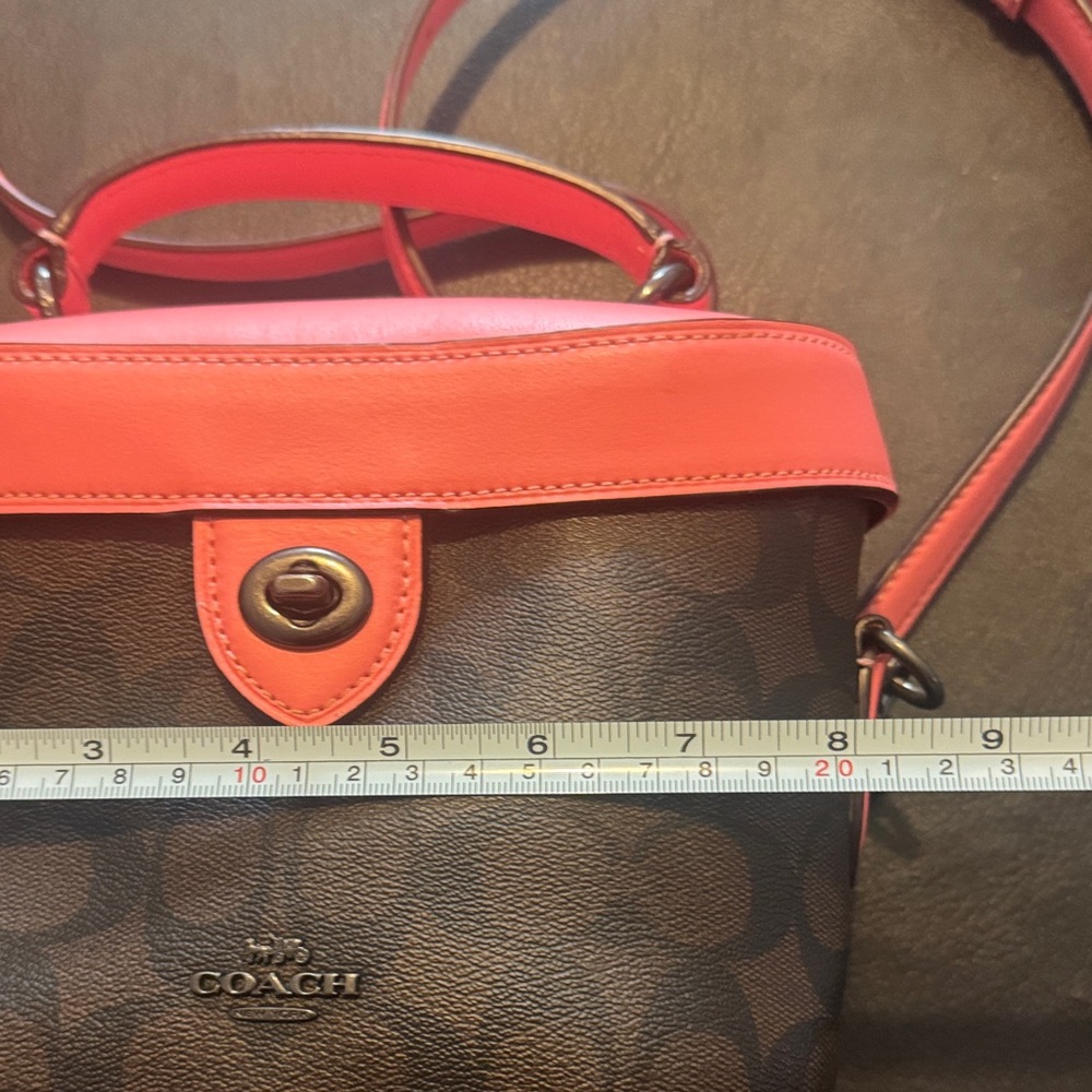 Coach Crossbody Bag in Brown and Peach only used once to a game - Picture 16 of 16